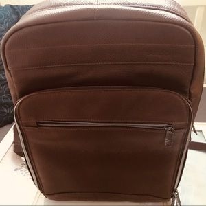 Samsonite classic leather backpack,cognac